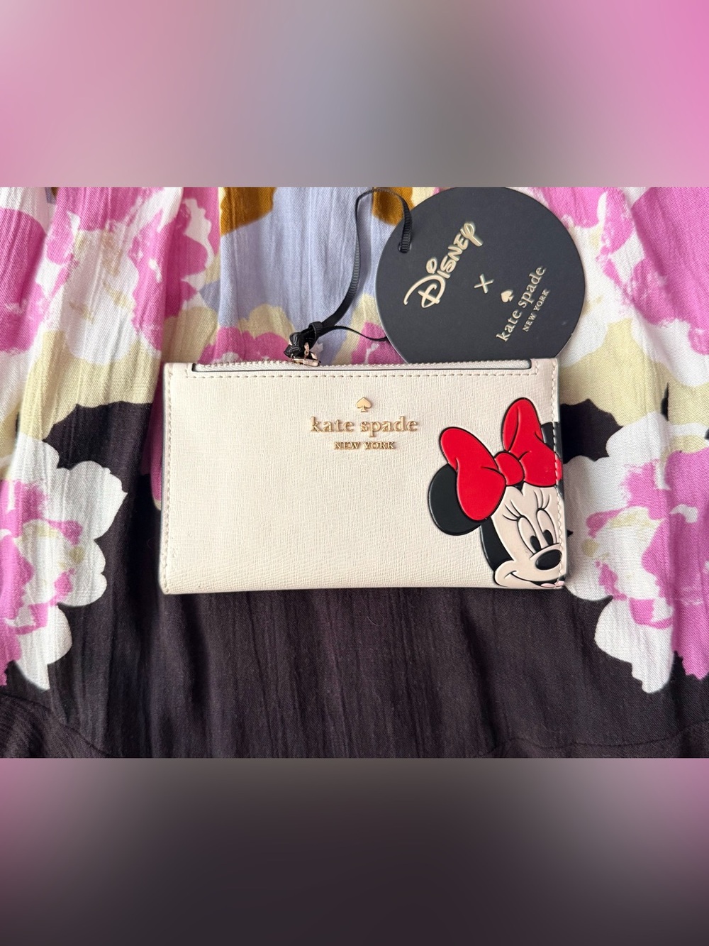 Kate Spade x Disney Minnie Mouse Bifold Small Slim Wallet